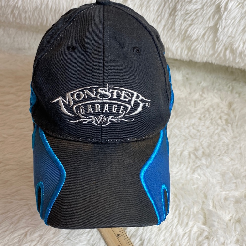 Monster Garage-Blue Flame Adjustable Hat Cap-Read